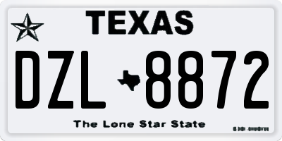 TX license plate DZL8872