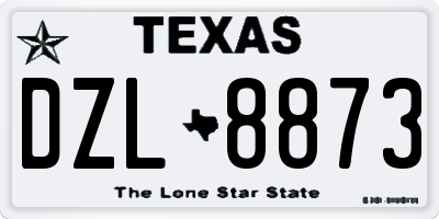 TX license plate DZL8873