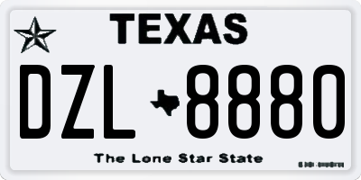 TX license plate DZL8880