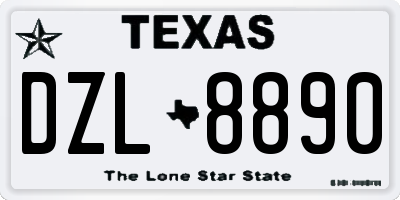 TX license plate DZL8890