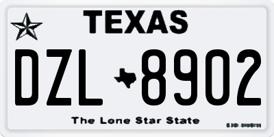 TX license plate DZL8902