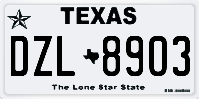TX license plate DZL8903