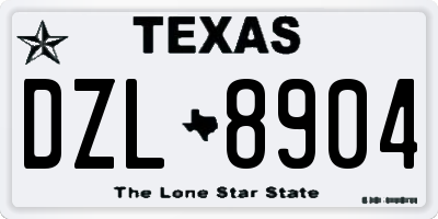 TX license plate DZL8904