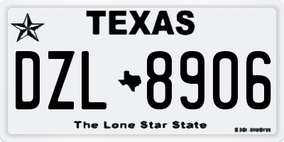 TX license plate DZL8906