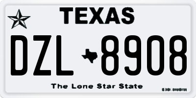 TX license plate DZL8908