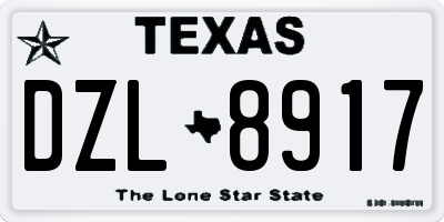 TX license plate DZL8917
