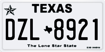 TX license plate DZL8921