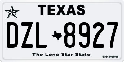 TX license plate DZL8927
