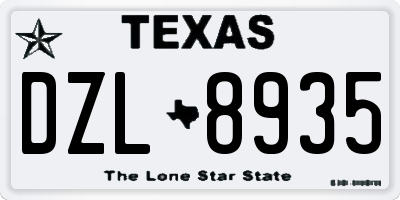 TX license plate DZL8935