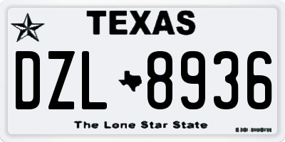 TX license plate DZL8936