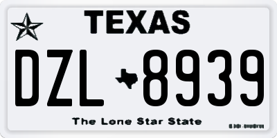 TX license plate DZL8939