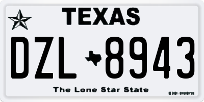 TX license plate DZL8943