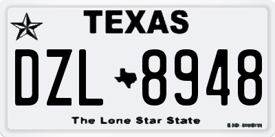 TX license plate DZL8948