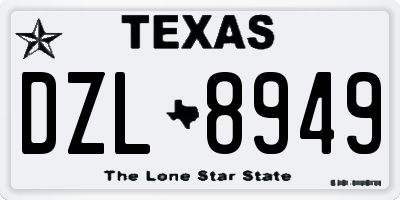 TX license plate DZL8949