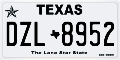 TX license plate DZL8952
