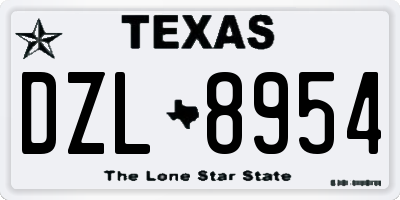 TX license plate DZL8954