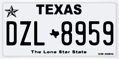 TX license plate DZL8959