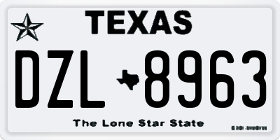 TX license plate DZL8963