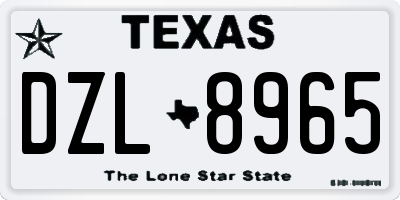 TX license plate DZL8965