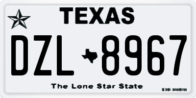 TX license plate DZL8967
