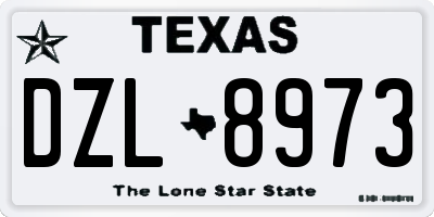 TX license plate DZL8973