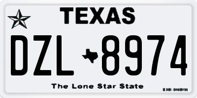 TX license plate DZL8974