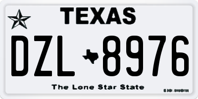 TX license plate DZL8976