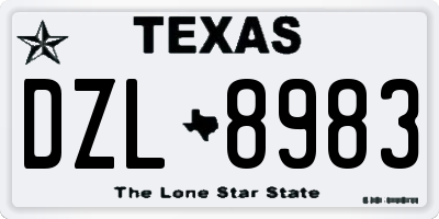 TX license plate DZL8983