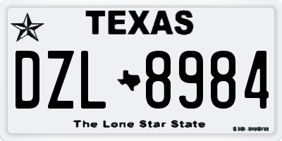 TX license plate DZL8984