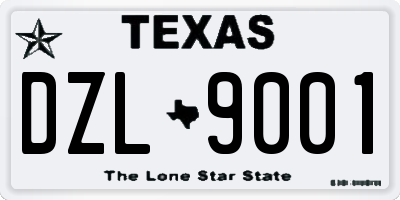 TX license plate DZL9001