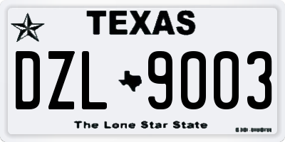 TX license plate DZL9003