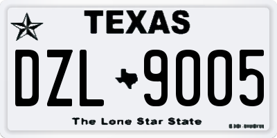 TX license plate DZL9005