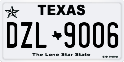 TX license plate DZL9006
