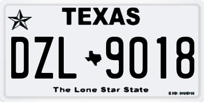 TX license plate DZL9018