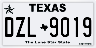 TX license plate DZL9019