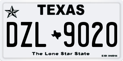 TX license plate DZL9020