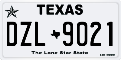 TX license plate DZL9021