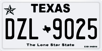 TX license plate DZL9025