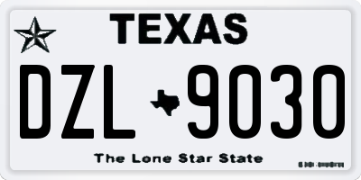 TX license plate DZL9030