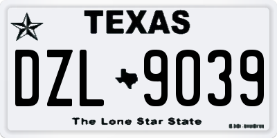 TX license plate DZL9039