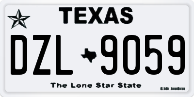 TX license plate DZL9059