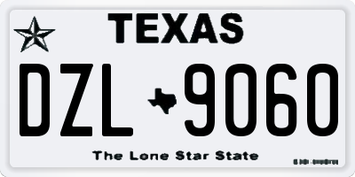 TX license plate DZL9060