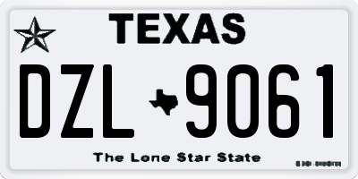 TX license plate DZL9061