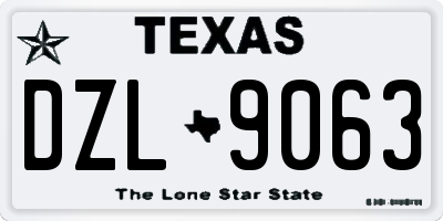 TX license plate DZL9063