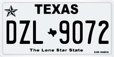 TX license plate DZL9072