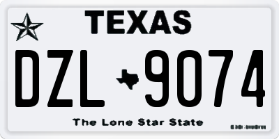 TX license plate DZL9074