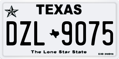 TX license plate DZL9075