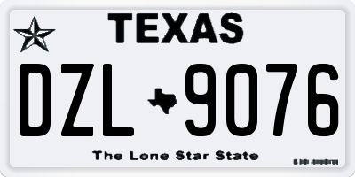TX license plate DZL9076