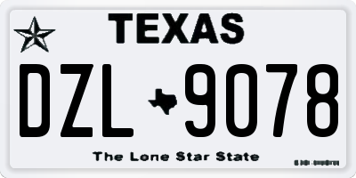 TX license plate DZL9078
