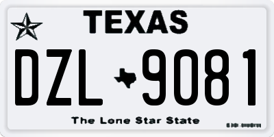 TX license plate DZL9081